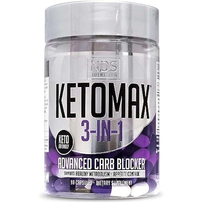 NDS Nutrition Keto-Max Advanced 3-in-1 - Keto Pills for Fat Loss Support Carb Blocker Appetite Suppressant - White Kidney Bean, Chitosan, Raspberry Ketones, and Vanadium (90 Capsules) - Image 1