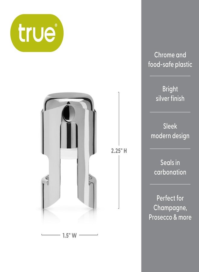 ترو سدادات زجاجات الشمبانيا من ترو فيز، سدادة نبيذ فوار، إكسسوارات نبيذ، طقم فضي من قطعة واحدة - Image 3
