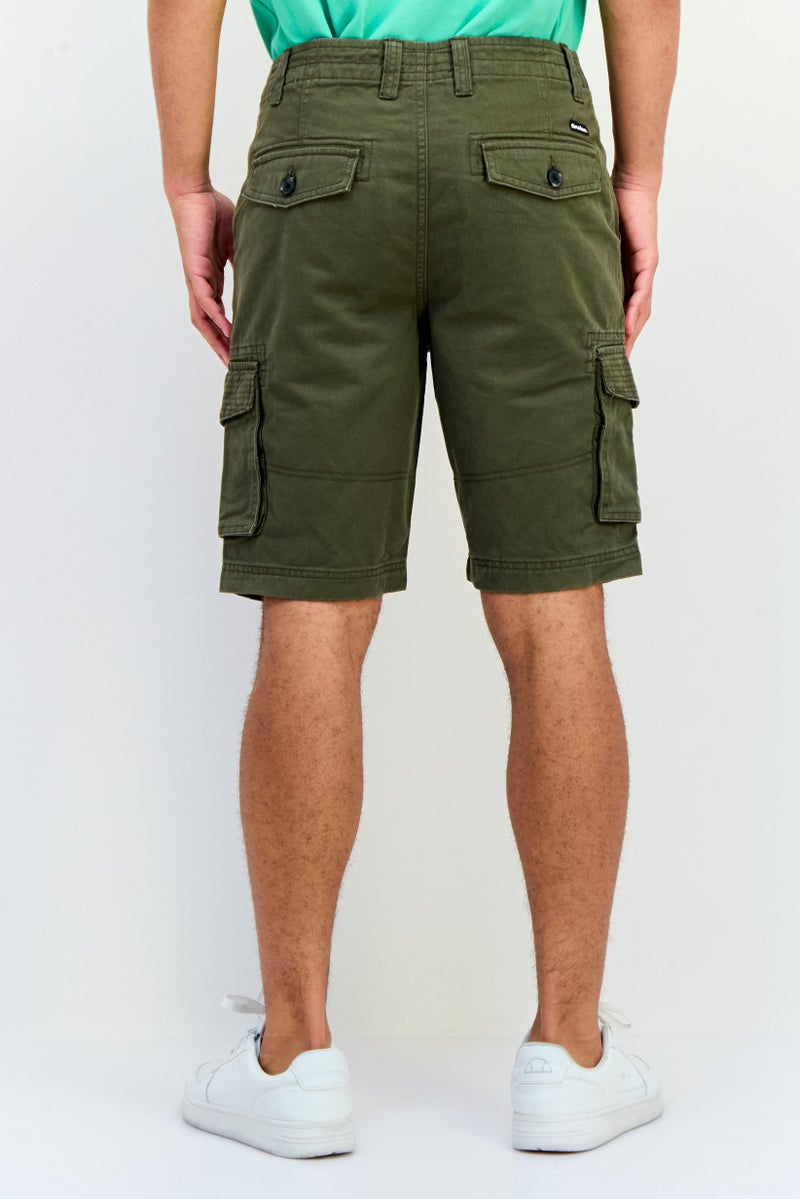 Threadbare Men Solid Cargo Shorts, Dark Olive - Image 4