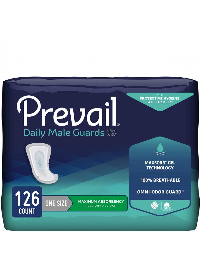 Prevail Prevail Proven | Male Incontinence Guards | Maximum Absorbency | 14 Count (Pack of 9)  - Image 1