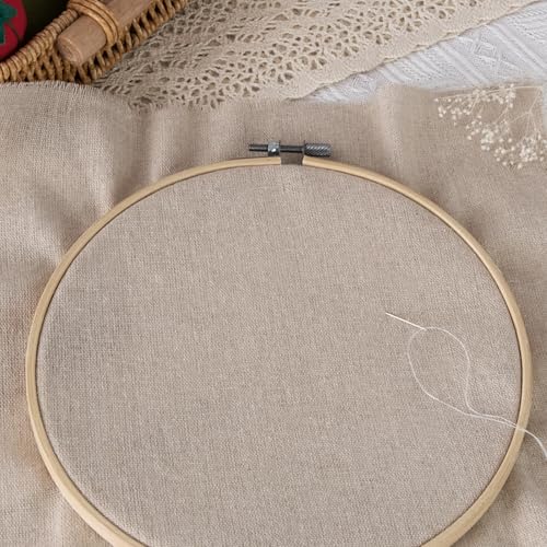 LOVOUS Nature Linen Needlework Fabric, Plain Solid Colour Linen Cloth Hemp Jute Fabric Table Cloth Garments Crafts Accessories, 20 by 62-Inch (Color 2) - Image 4