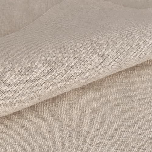 LOVOUS Nature Linen Needlework Fabric, Plain Solid Colour Linen Cloth Hemp Jute Fabric Table Cloth Garments Crafts Accessories, 20 by 62-Inch (Color 2) - Image 2