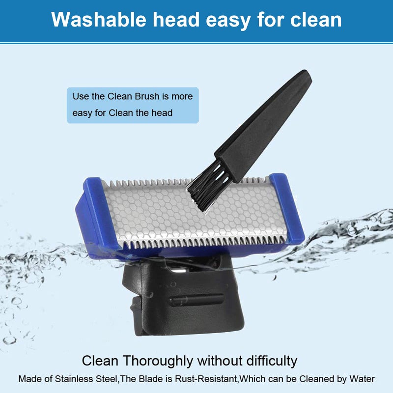 LinMei Razor Replacement Head Compatible for Gen 1 Micro Touches Solo Trimmer Replacement Cutter Head Solo Hybrid Shaver Replacement Blades Include 2 Cleaning Brush - Image 3