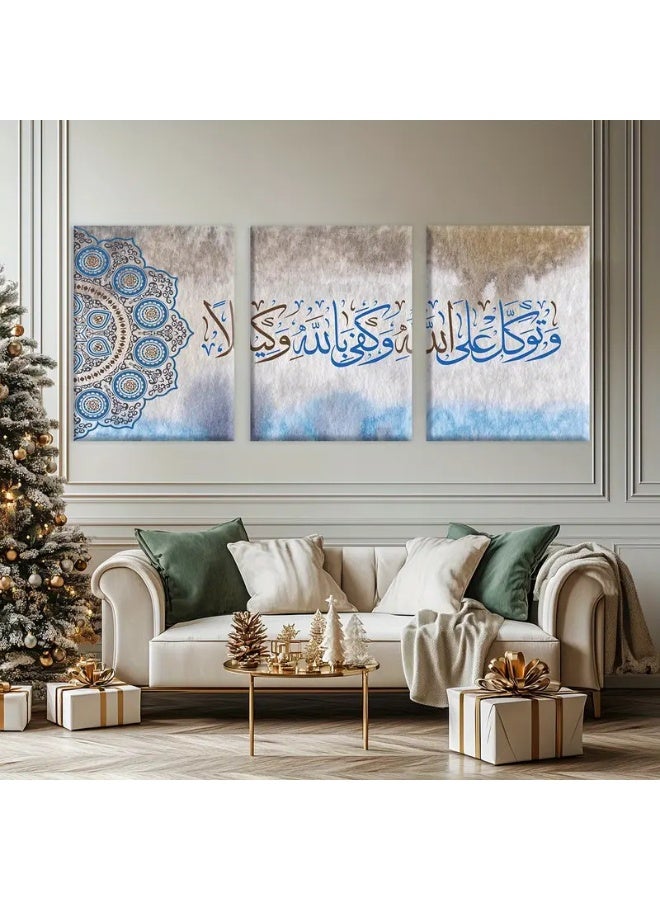 SKT Shiketro Set Of 3 Framed Canvas Wall Arts Stretched Over Wooden Frame Paintings for Home Living Room Office Decor 30*40CM - Image 1