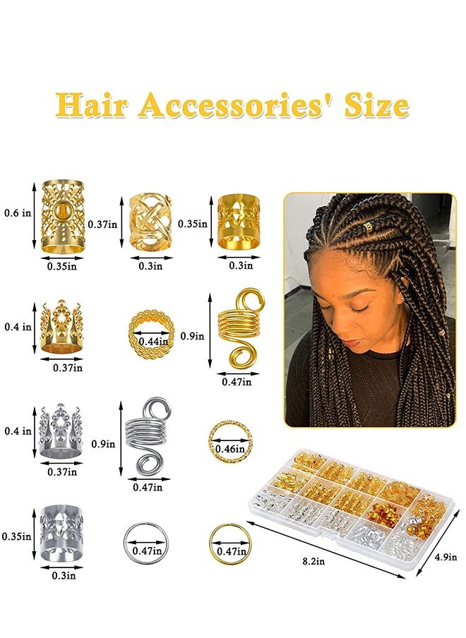Lemon 262 PCS Braids Decorations for Braids Accessories, Hair Beads for Braids, Gold Hair Accessories, Hair Cuffs Decorations Clips Pendants  - Image 3
