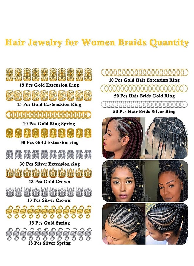 Lemon 262 PCS Braids Decorations for Braids Accessories, Hair Beads for Braids, Gold Hair Accessories, Hair Cuffs Decorations Clips Pendants  - Image 5