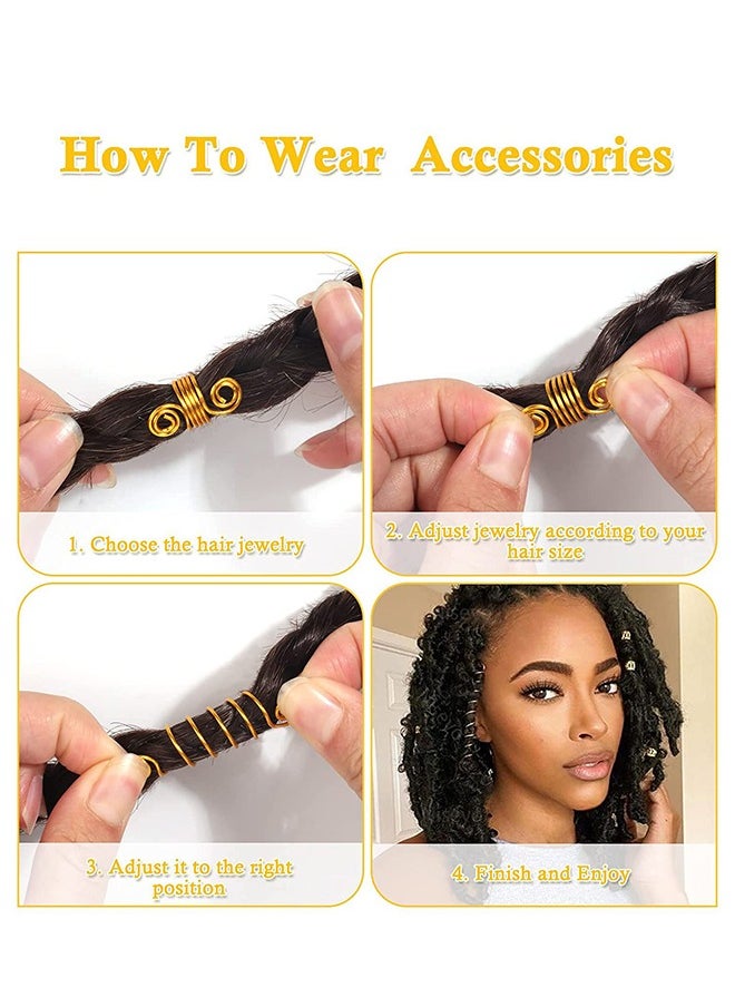 Lemon 262 PCS Braids Decorations for Braids Accessories, Hair Beads for Braids, Gold Hair Accessories, Hair Cuffs Decorations Clips Pendants  - Image 4