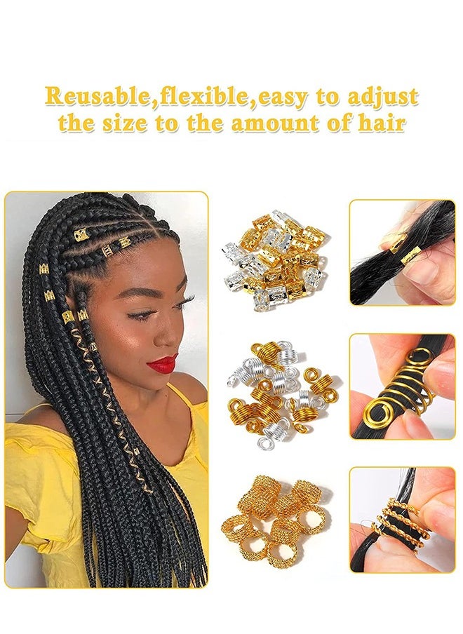 Lemon 262 PCS Braids Decorations for Braids Accessories, Hair Beads for Braids, Gold Hair Accessories, Hair Cuffs Decorations Clips Pendants  - Image 2