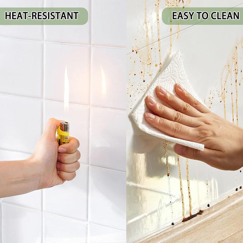 WALLFLY Kitchen Transparent Peel and Stick Contact Paper Easy Clean Waterproof Oil-Proof Kitchen Backsplash Tiles Cabinets Furniture Protection Clear Contact Paper, 12 x 60 Inches - Image 3