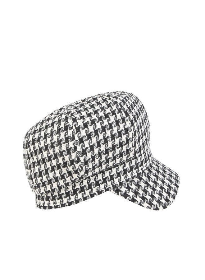 iSWEVEN French Beret Cap All Season Unisex Artist Newsboy Hats, Ascot Cotton British Style Adjustable Women's Caps, WBC8105A (Black-White, Free Size) - Image 3
