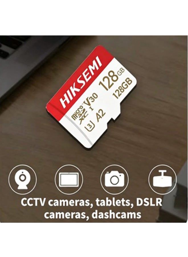 HIKSEMI PLUS 128GB Micro SDXC TF Card, A2 V30 U3 High Speed Memory Card, IP7 Waterproof Multi-Resistant Micro SD Card for CCTV Camera, Dash Cam, DSLR Camera & Tablet - Image 1