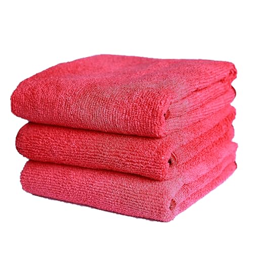 JOPASU Microfibre Cloth 320 GSM (Set of 3 Red) (40x40 cms) for Cleaning, Polishing, Washing, Detailing of Cars, Bikes, Kitchen & Home Appliances - Image 1