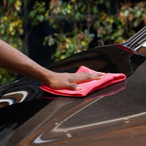 JOPASU Microfibre Cloth 320 GSM (Set of 3 Red) (40x40 cms) for Cleaning, Polishing, Washing, Detailing of Cars, Bikes, Kitchen & Home Appliances - Image 3
