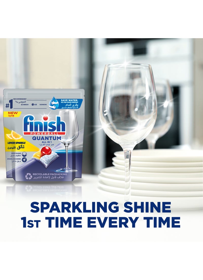 Finish Powerball Dishwasher Detergent All in One Tablets Lemon Sparkle 21 Tabs - Image 2