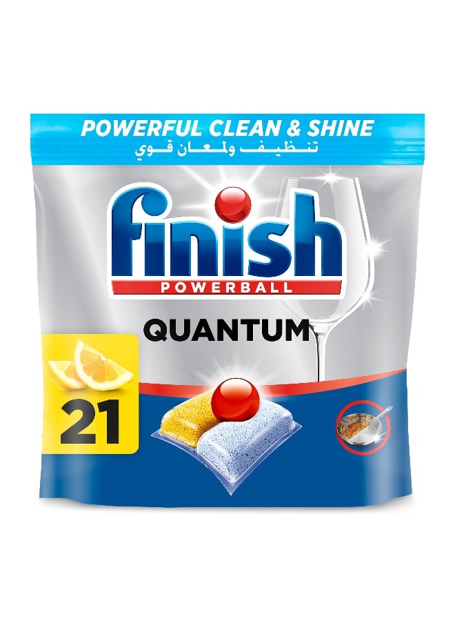 Finish Quantum All in 1 Dishwasher Tablets, Lemon Sparkle Scent, 12 Tabs