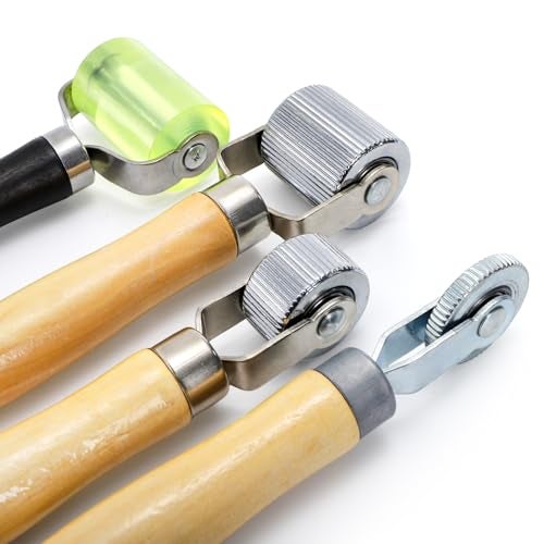YOUEON 4 Pack Car Sound Deadening Roller Metal Insulation Tool, Sound Deadener Roller Set, Seam Roller, Bearings Equipped Wheel Roller for Car Sound Deadening Mat and Wallpaper Application - Image 5