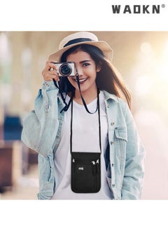 WAOKN Multi-functional Travel Neck Pouch Family Passport Holder Organizer Bag with Built-in RFID Blocking Technology for Personal Information Security  - Image 2