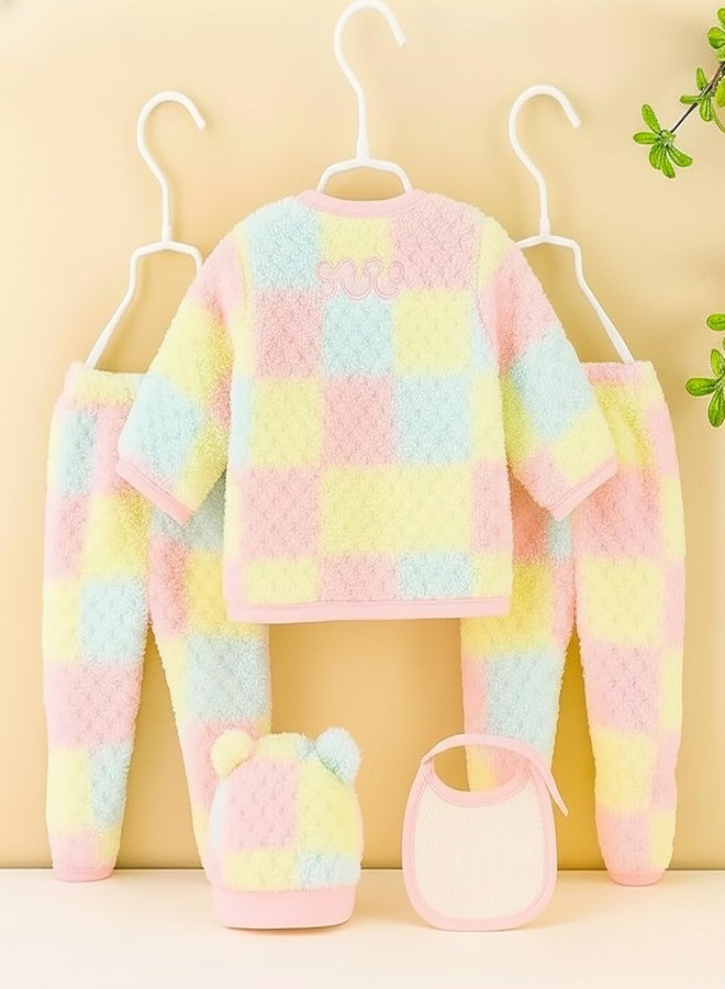 Billiondesigner New Born Baby Winter Wear Keep Warm Keep Warm Cartoon Printed Baby Clothes 5Pcs Sets Cotton Boys Girls Unisex Baby Fleece/Falalen or Flannel Suit Infant Clothes First Gift (0-3 Month) - Image 2