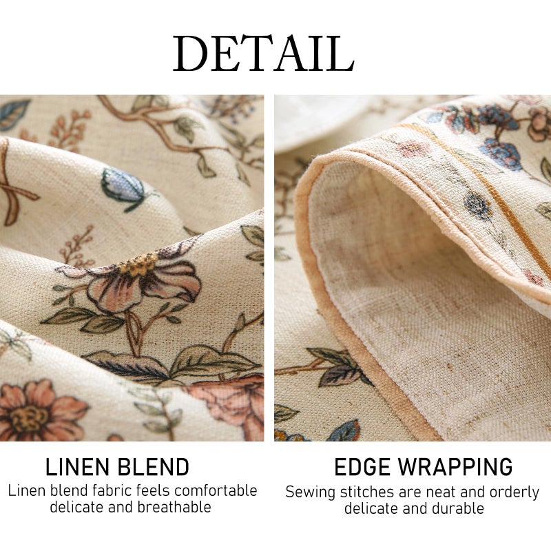 ISAENNE Designer Linen Table Runner 102 Inches Long,Elegant Floral Bird Pattern Table Runners for Dining Room,Farmhouse Rustic Kitchen Decor,Thanksgiving,Christmas,12"*102"-Cornucopia - Image 5