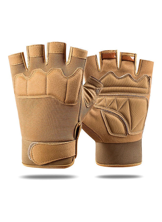 NIBEMINENT Pair Of Adjustable Anti-Slip Half Finger Gloves M  - Image 1