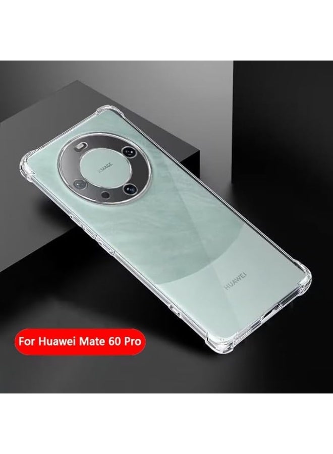 Huawei Mate 60 Pro Plus 5G Case,Huawei Mate 60 Pro Plus 5G Phone Case Clear Transparent Reinforced Corners TPU Shock-Absorption Flexible Cell Phone Cover for Huawei Mate 60 Pro+ / Mate 60 Pro Plus 5G - Image 3