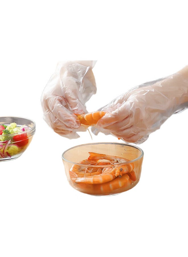 Temeiju Disposable Gloves, Food-Grade, Thickened Pe Plastic, Kitchen Dishwashing, Boxed, Pull-Out Style, Transparent, Leak-Proof, 200 Pieces - Image 2
