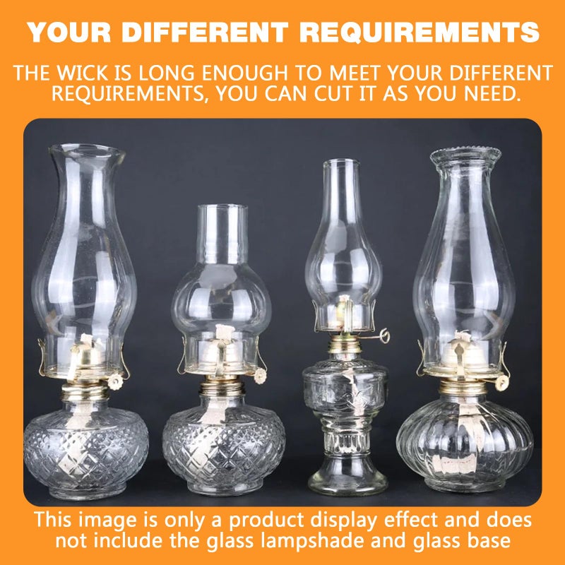 Pacify 3 Pack Oil Lamp Burner Kerosene Oil Lamp Parts Replacement #2 Brass Plated with 1 Roll 9.4FT Cotton Wick - Image 4