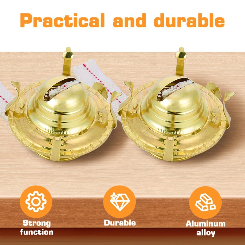 Pacify 3 Pack Oil Lamp Burner Kerosene Oil Lamp Parts Replacement #2 Brass Plated with 1 Roll 9.4FT Cotton Wick - Image 3