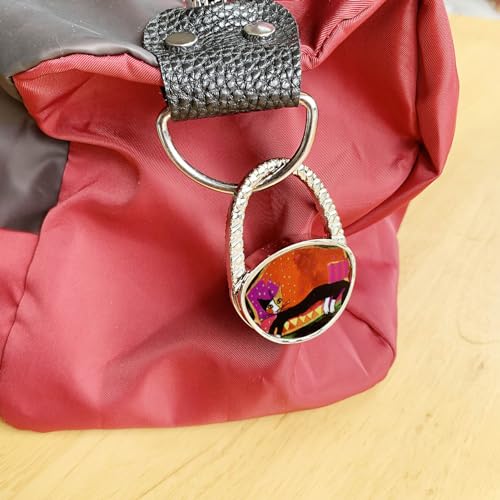 KSMD Animal Design Purse Hooks for Table and Bars,Portable Purse Hanger Organizers Hooks Handbag Holder Pocketbook Holder Bag Storage for Desk Bag Hook,Foldable Folding Table Hook Hanger (Lonely Cat) - Image 3