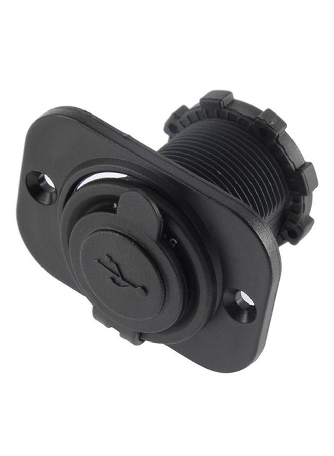 أوتاد شاحن سيارة بمنفذي USB مع ولاعة سجائر أسود - Image 2