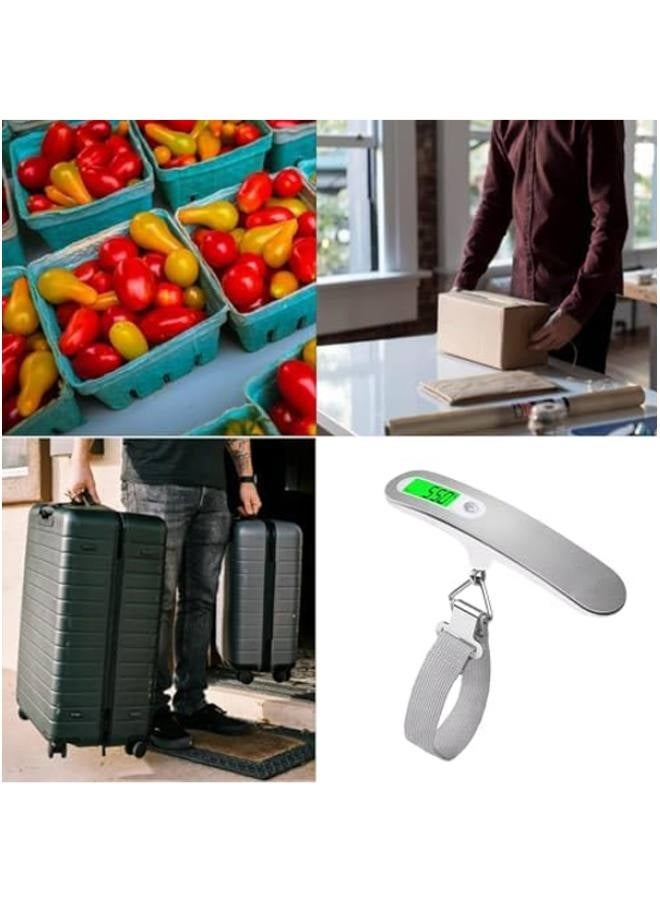 Digital Luggage Travel Scale with Overweight Warning Function, Portable Handheld Electronic Weighing Scale with Hook, 50kg and Backlit LCD Display Screen Design for Suitcase Baggage - Image 5