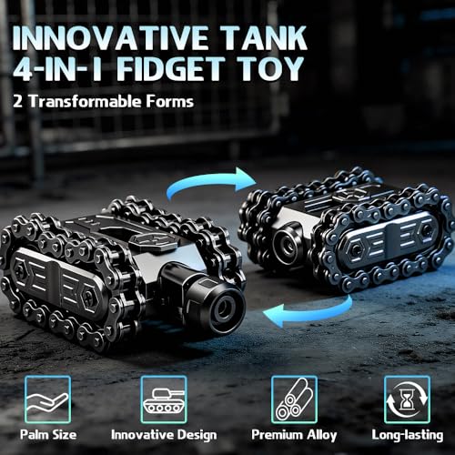 Dilabnba Cool Fidget Hand Roller Finger Slider Chain Spinner Toy Metal Fidget Clicker Sounds Tactile Feedback Sensory Toy for Stress Relief Focus Tool Mens Gadgets for Office Home Travel Black - Image 5
