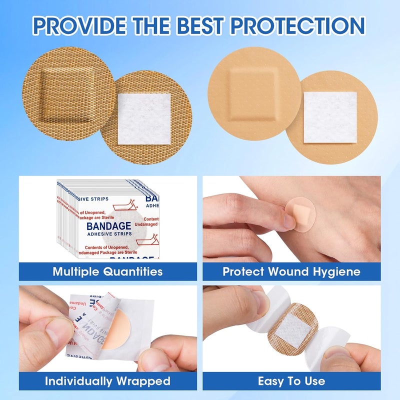400PCS Round Bandages - Fabric & Waterproof Adhesive Bandages for Wound Care - Image 5