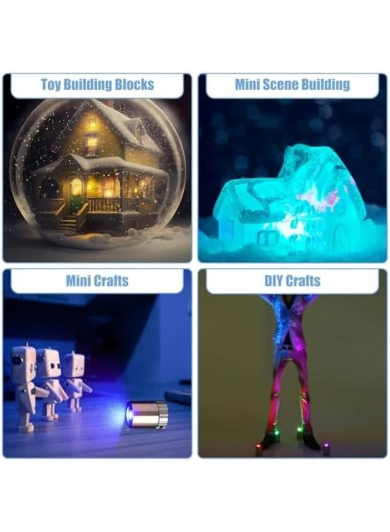 SYOSI 10 Pack Wireless Mini LED Spotlights - Battery Operated Bule Wireless Miniature Lights for Art, Jewelry Display, Closets & DIY Projects (Bule Light) - Image 2