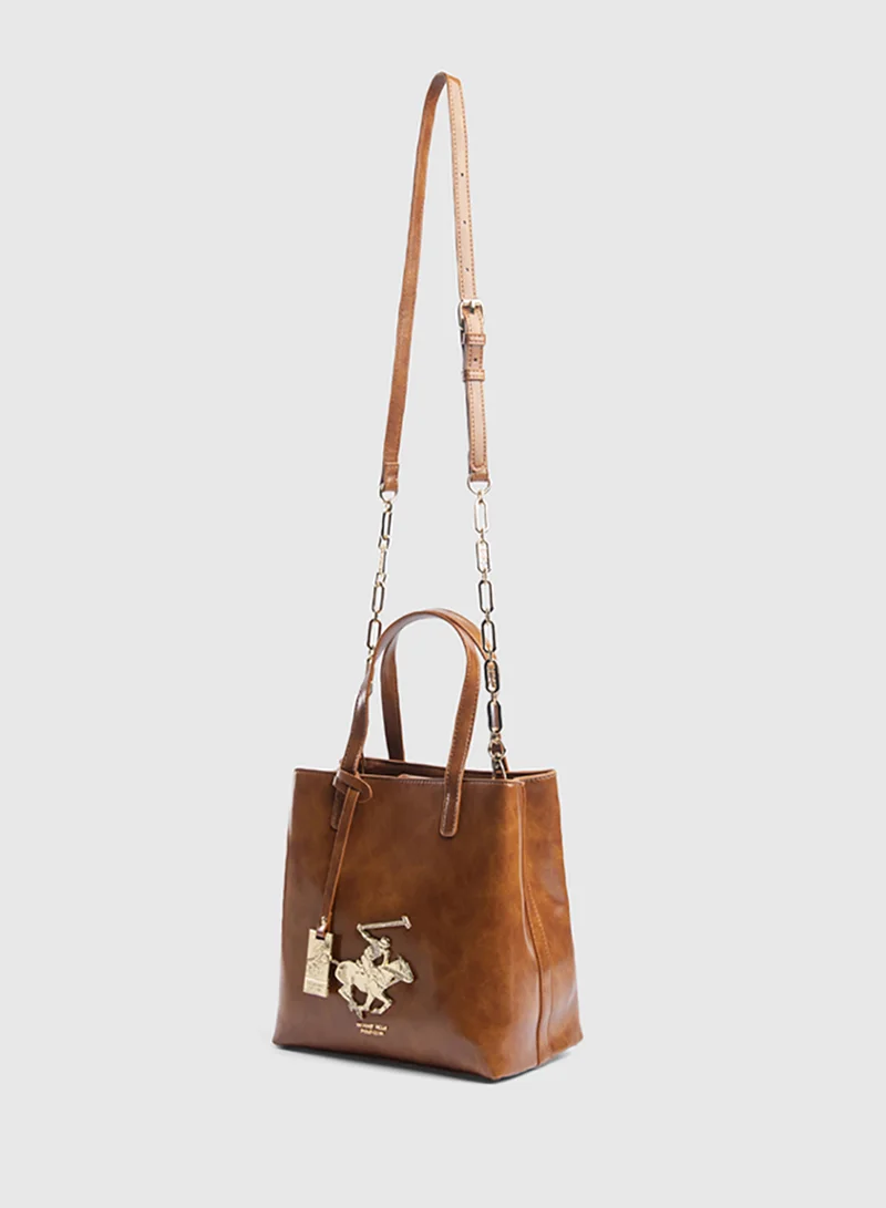 BEVERLY HILLS POLO CLUB Logo Detail Satchel Bag