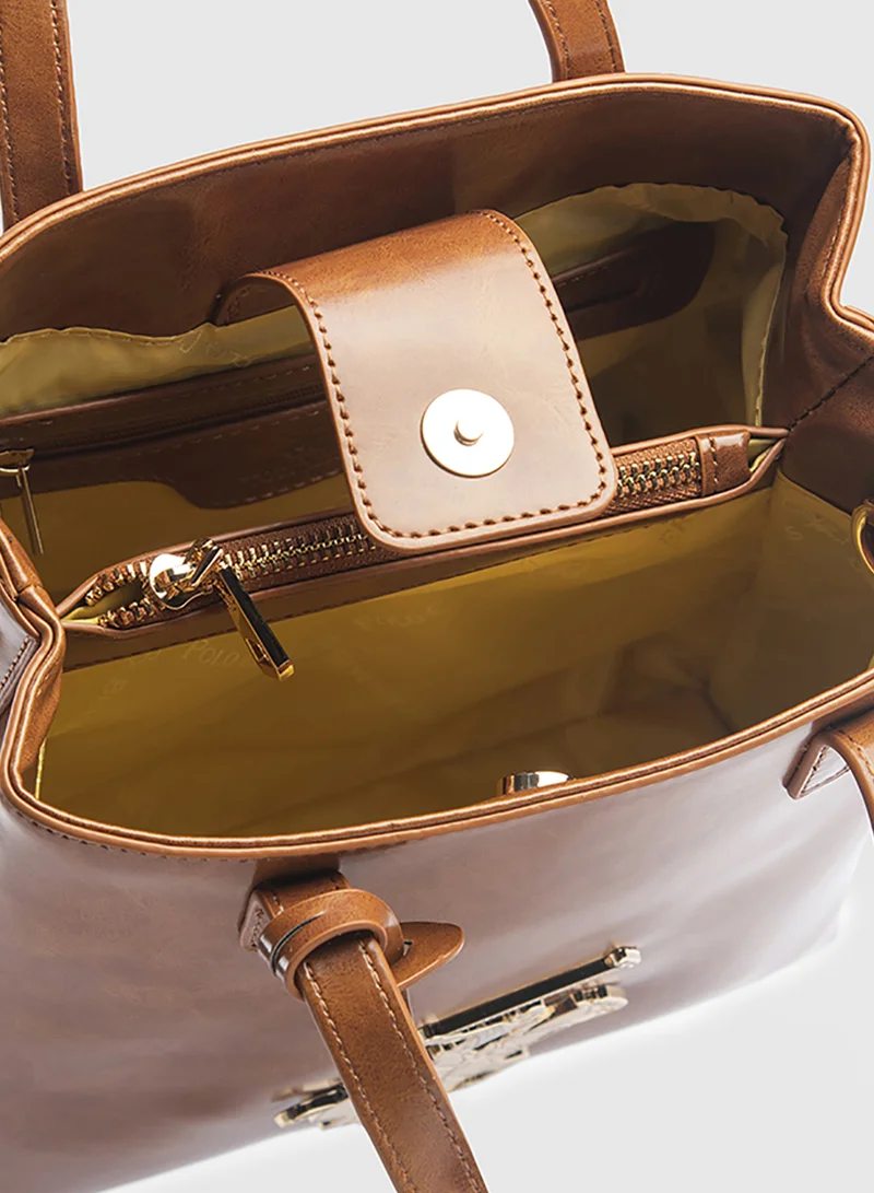 BEVERLY HILLS POLO CLUB Logo Detail Satchel Bag