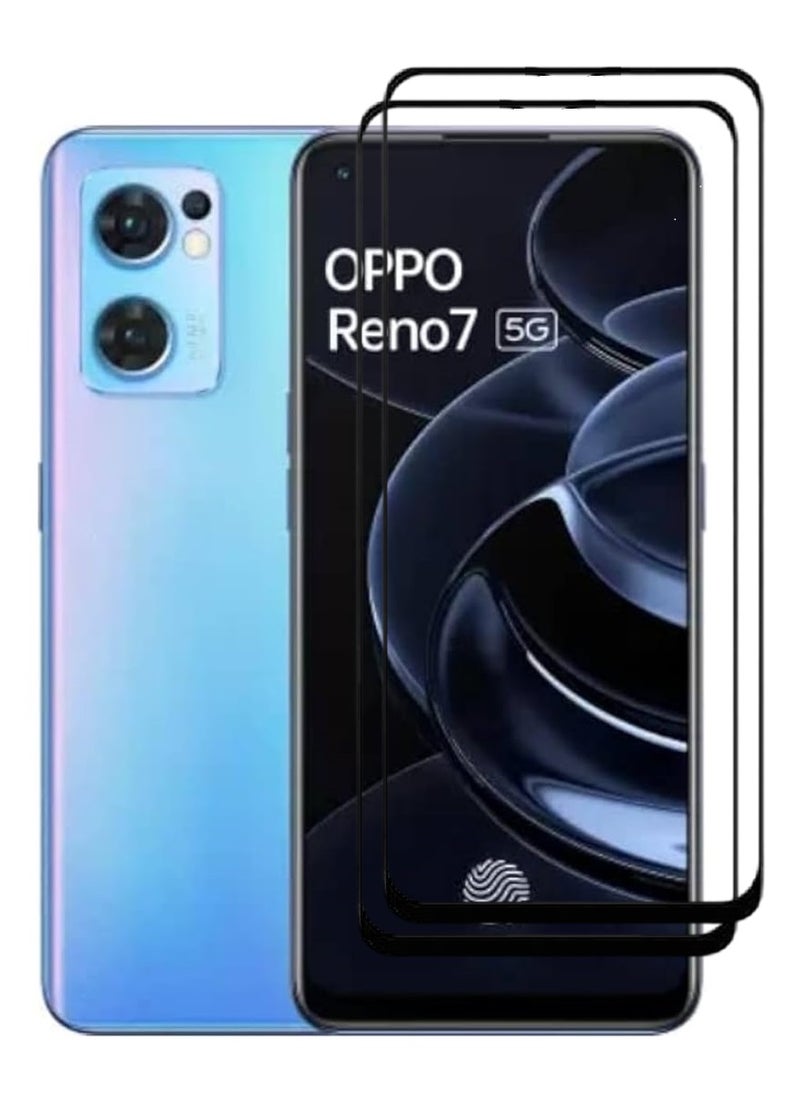AINA 2 Pieces Tempered Glass Screen Protector 5D Designed For Oppo Reno7 5G Full Glue Edge to Edge Full Screen Coverage And Bubble Free - Image 1
