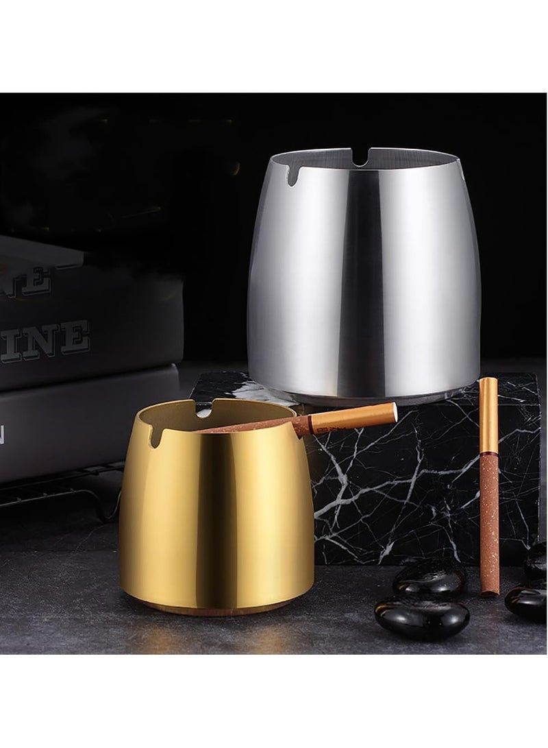 Rubik Cigarette Ashtray with Lid, Stainless Steel Covered Windproof Ash Tray for Indoor Outdoor Patio Home Office Living Room Hotel (10x10cm) Rose Gold  - Image 3