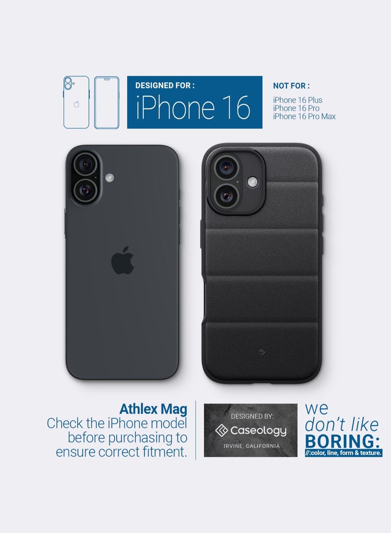 Caseology Athlex Mag iPhone 16 MagSafe Case Cover Mil Grade with Integrated Grip - Active Black - Image 2