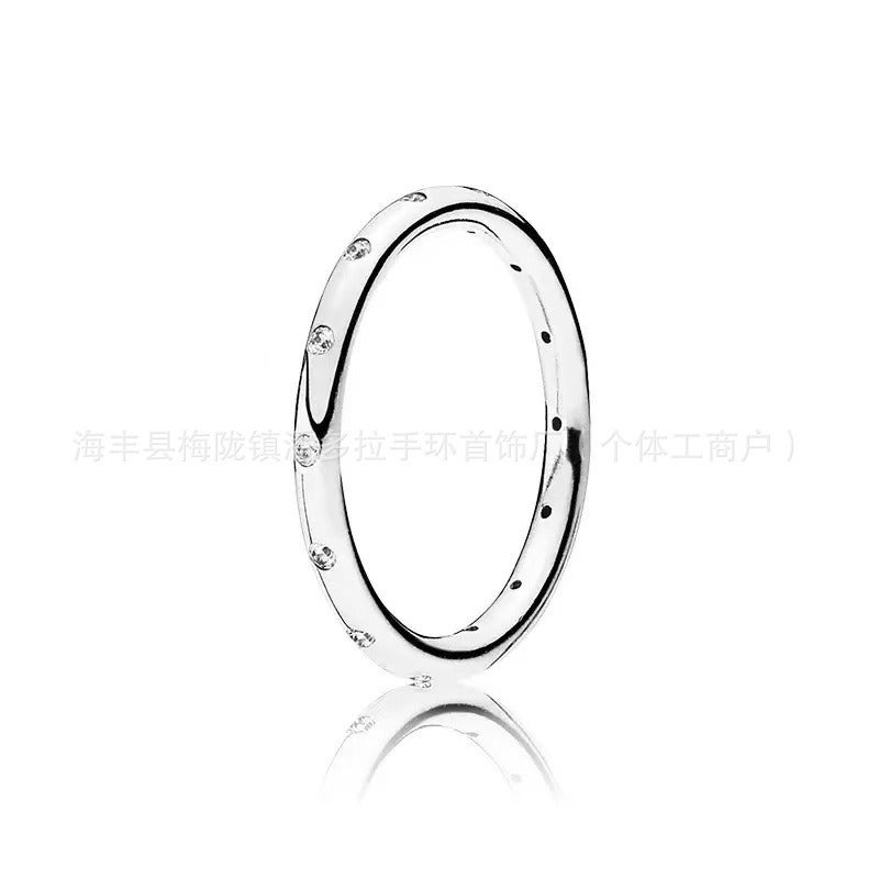 Panjia S925 Silver Elegant Luxury Diamond-Inlaid Ring - Unique Creative Design, Perfect Gift