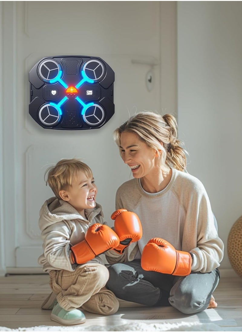 BORTONY Music Boxing Machine for Kids, Boxing Equipment Wall Mounted Boxing Game with Gloves Smart Bluetooth Boxing Training Punching Equipment Intelligent Boxing Target Machine  - Image 4