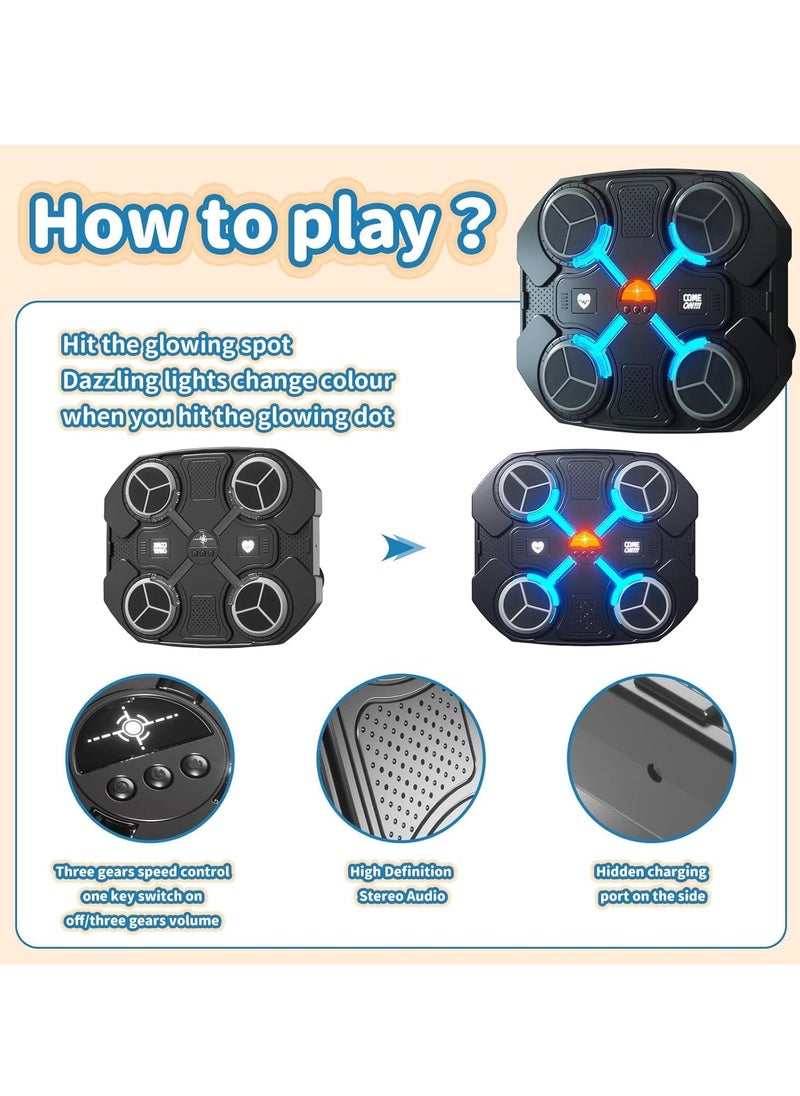 BORTONY Music Boxing Machine for Kids, Boxing Equipment Wall Mounted Boxing Game with Gloves Smart Bluetooth Boxing Training Punching Equipment Intelligent Boxing Target Machine  - Image 5