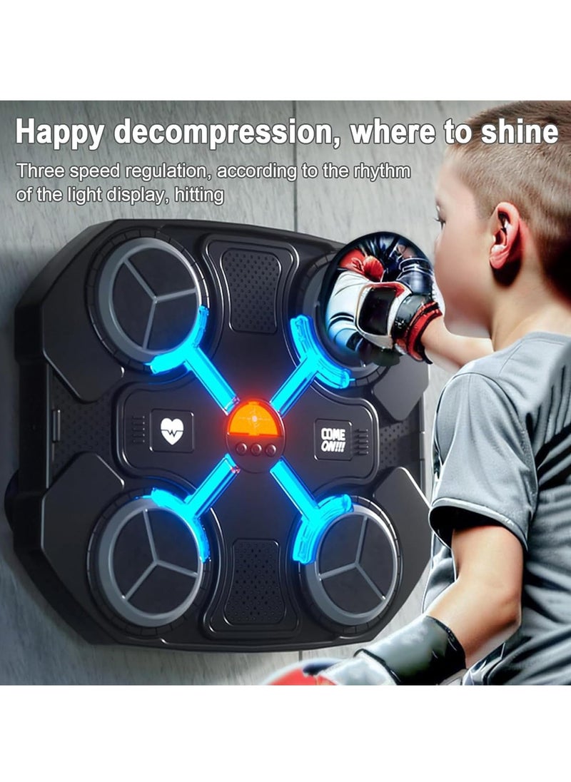 BORTONY Music Boxing Machine for Kids, Boxing Equipment Wall Mounted Boxing Game with Gloves Smart Bluetooth Boxing Training Punching Equipment Intelligent Boxing Target Machine  - Image 2
