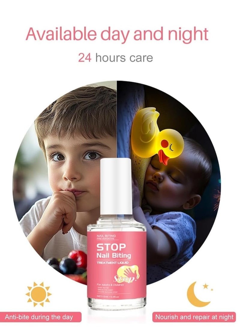 Lanthome No Bite Nail Polish - 15ml Nail Biting Prevention - Thumb Sucking Deterrent for Adults - Nail Safe Care Anti Nail Biting Polish - Stop Nail Biting Polish for Nails Day Night Care - Image 4