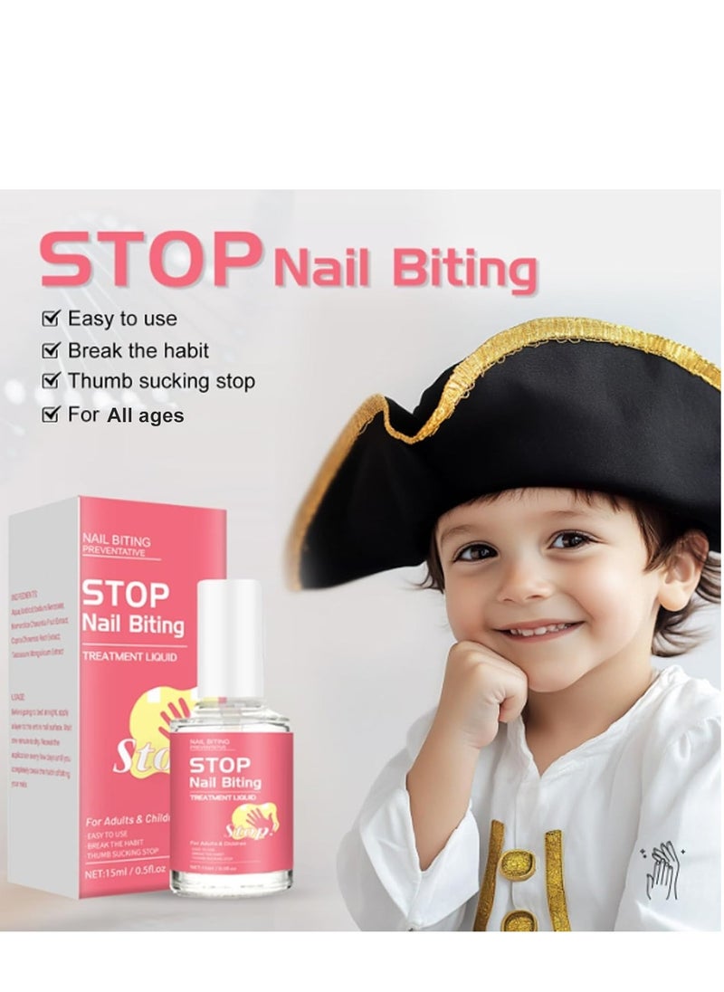 Lanthome No Bite Nail Polish - 15ml Nail Biting Prevention - Thumb Sucking Deterrent for Adults - Nail Safe Care Anti Nail Biting Polish - Stop Nail Biting Polish for Nails Day Night Care - Image 2