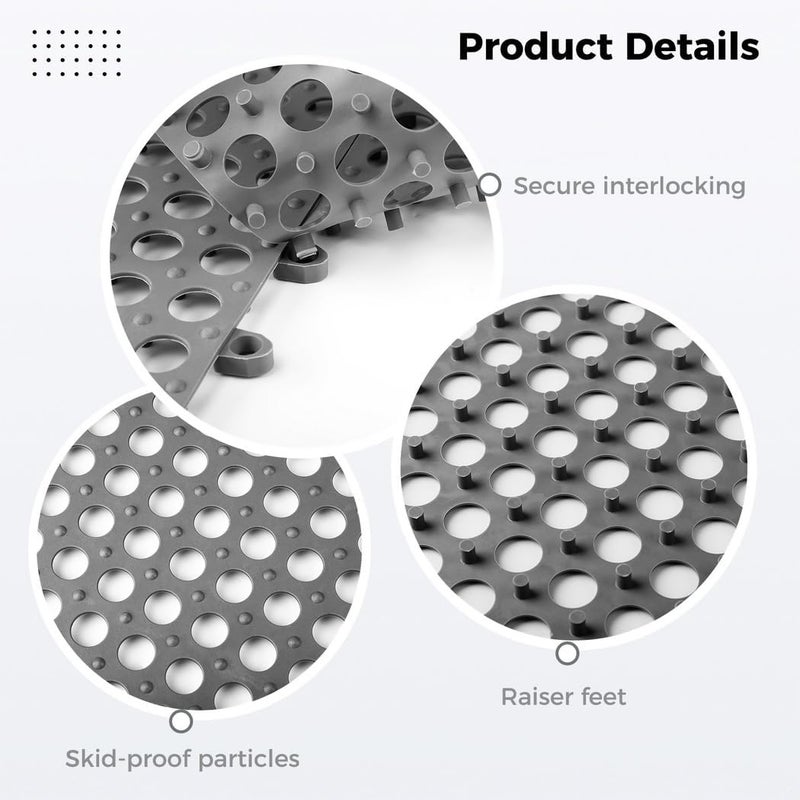بلاط أرضي متشابك مضاد للانزلاق، بساط دش مقاس 12X12 للاستخدام المنزلي والهواء الطلق - Image 4