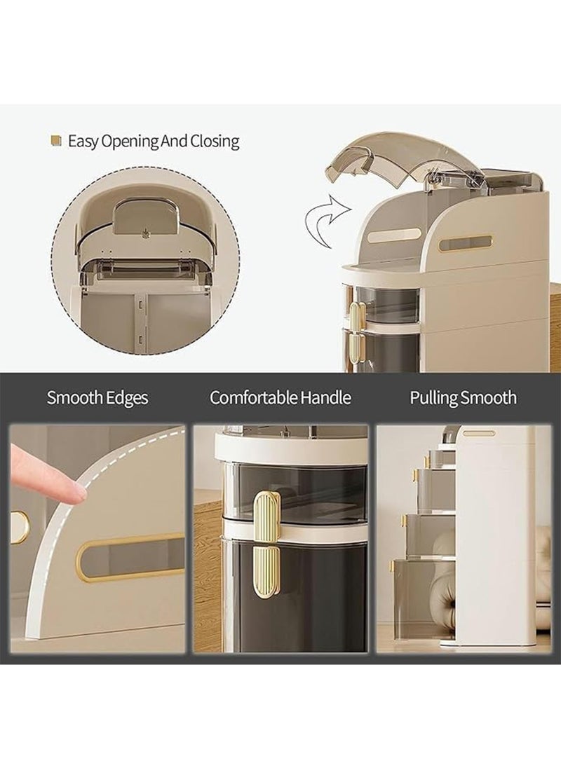 GT-Wheel - Slit Floor Storage Cabinet Narrow Slim Cart Organizer with Clear Drawers and Casters - Image 1