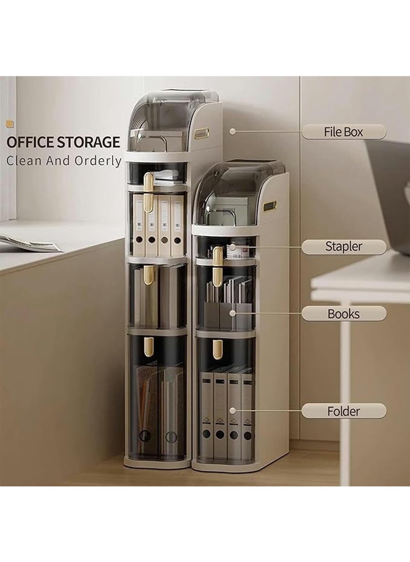 GT-Wheel - Slit Floor Storage Cabinet Narrow Slim Cart Organizer with Clear Drawers and Casters - Image 1
