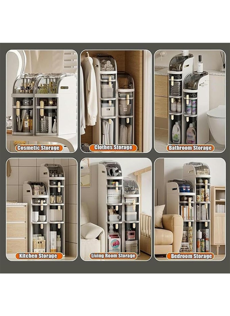 GT-Wheel - Slit Floor Storage Cabinet Narrow Slim Cart Organizer with Clear Drawers and Casters - Image 1