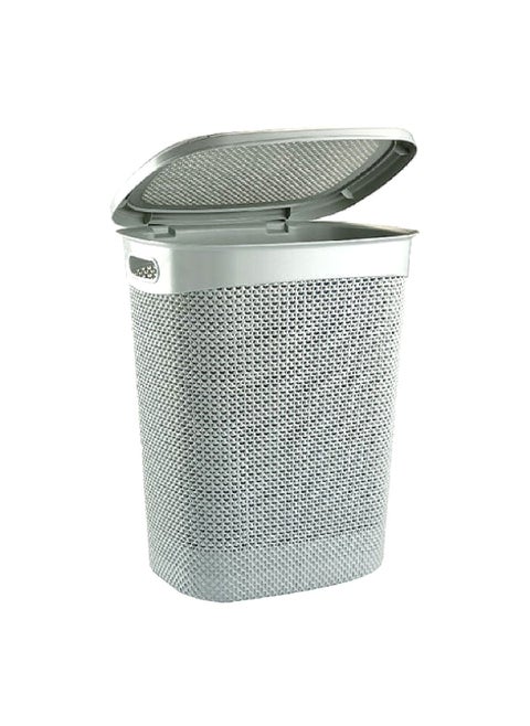 Durable Drop Design Laundry Basket with Lid and Handle Dark Grey 52 L M-170 M-170 DG